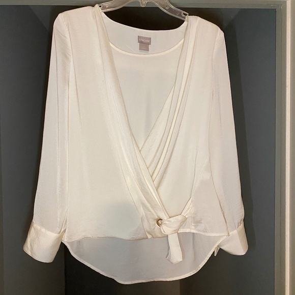 Chico's Tops - Chico’s Ivory Cream Ecru Drape Blouse